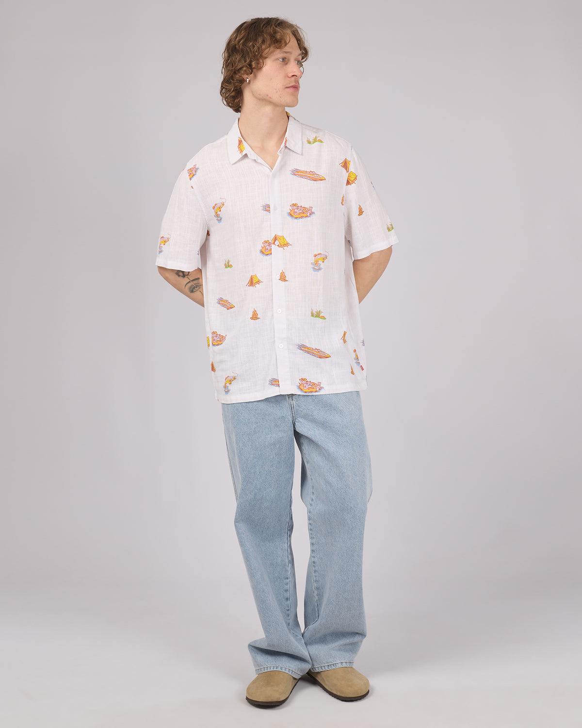 River Rats Short Sleeve Shirt Vintage White