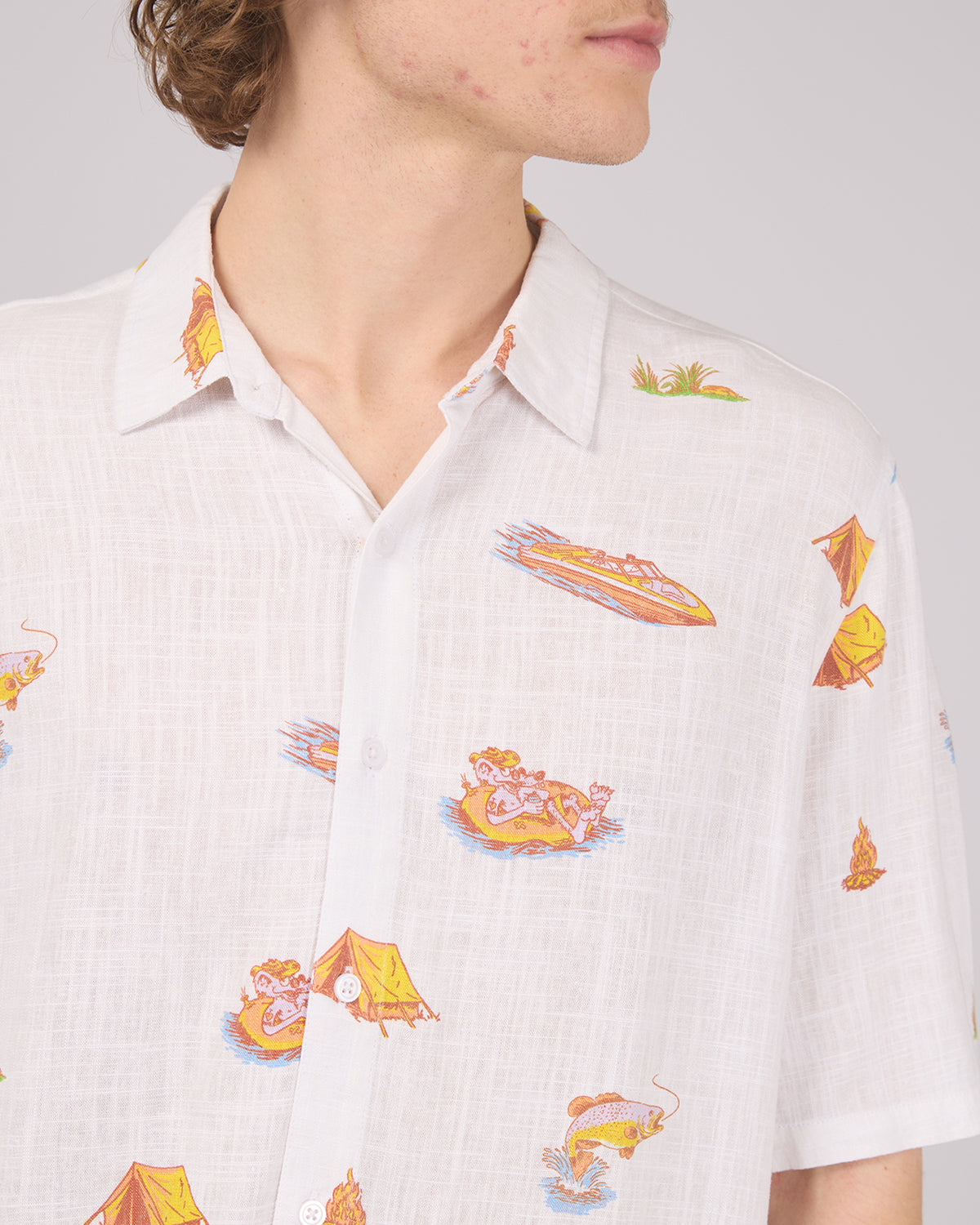 River Rats Short Sleeve Shirt Vintage White