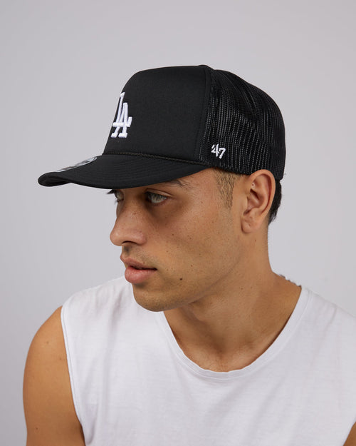 47 Brand-La Dodgers Black Foam Front Black-Edge Clothing