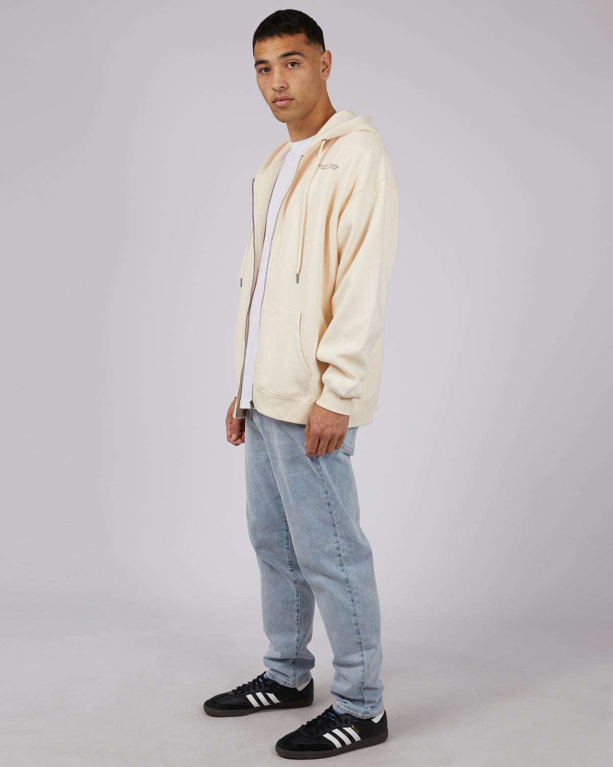 Society Zip Through Hoody Natural