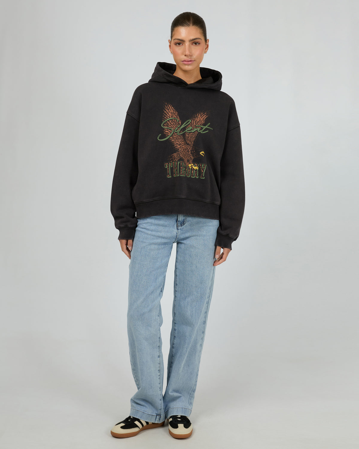 Departed Hoodie Washed Black