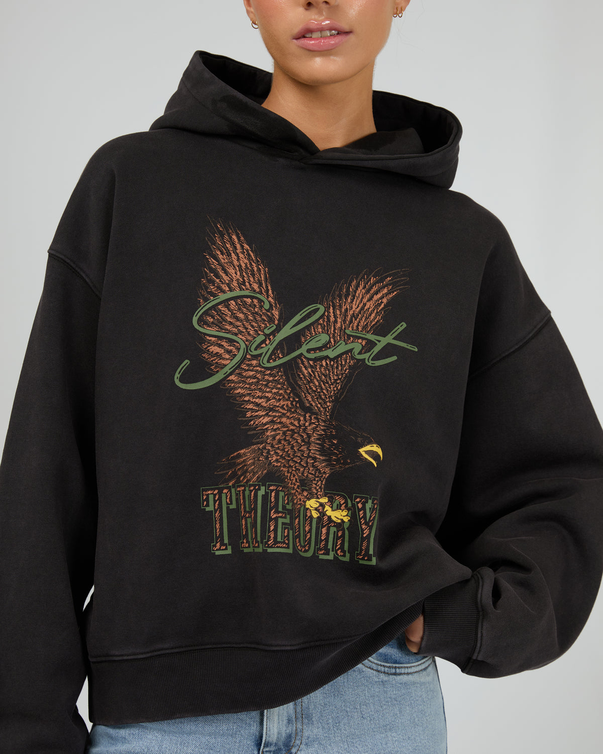 Departed Hoodie Washed Black
