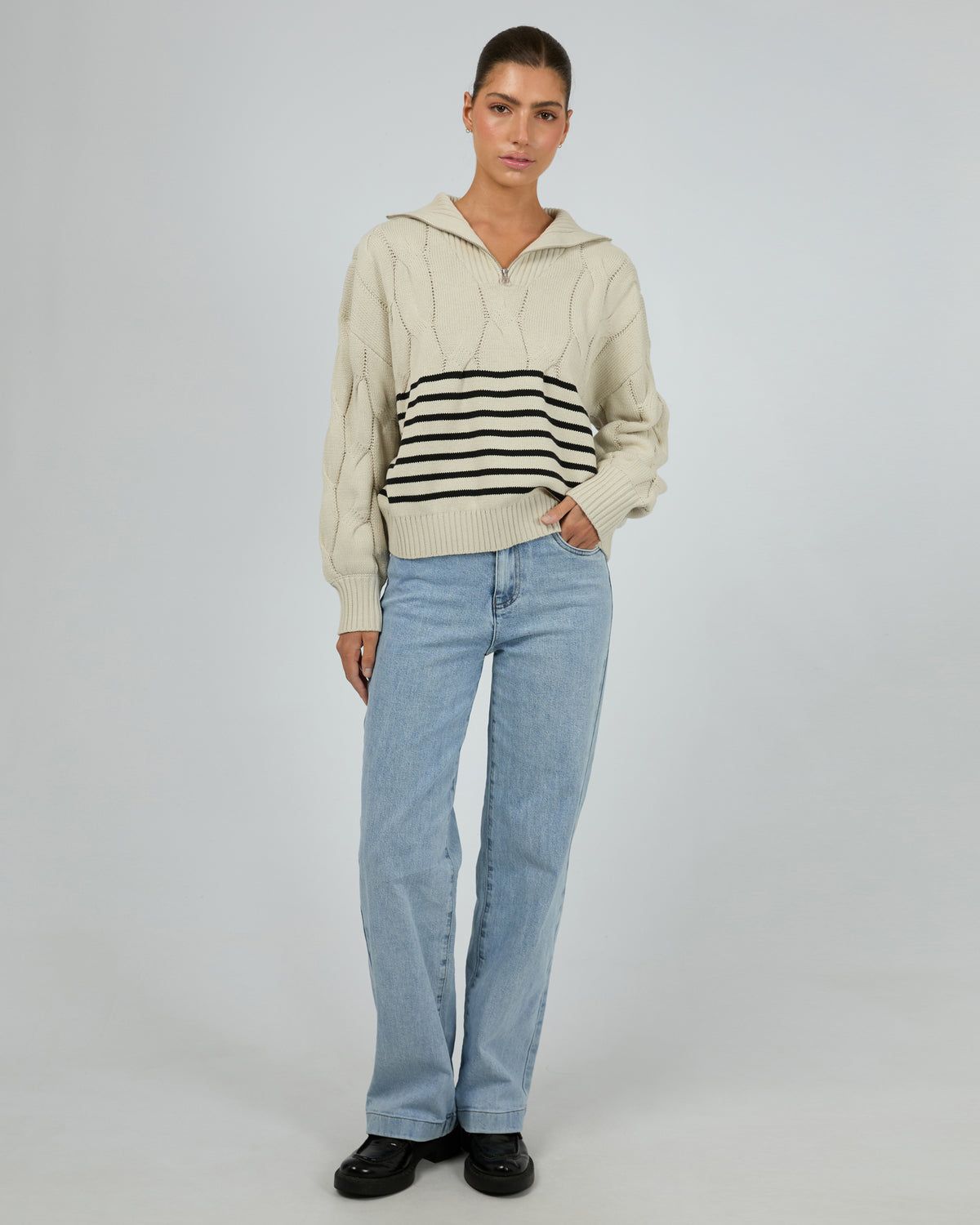 Astrid Quarter Zip Knit Natural