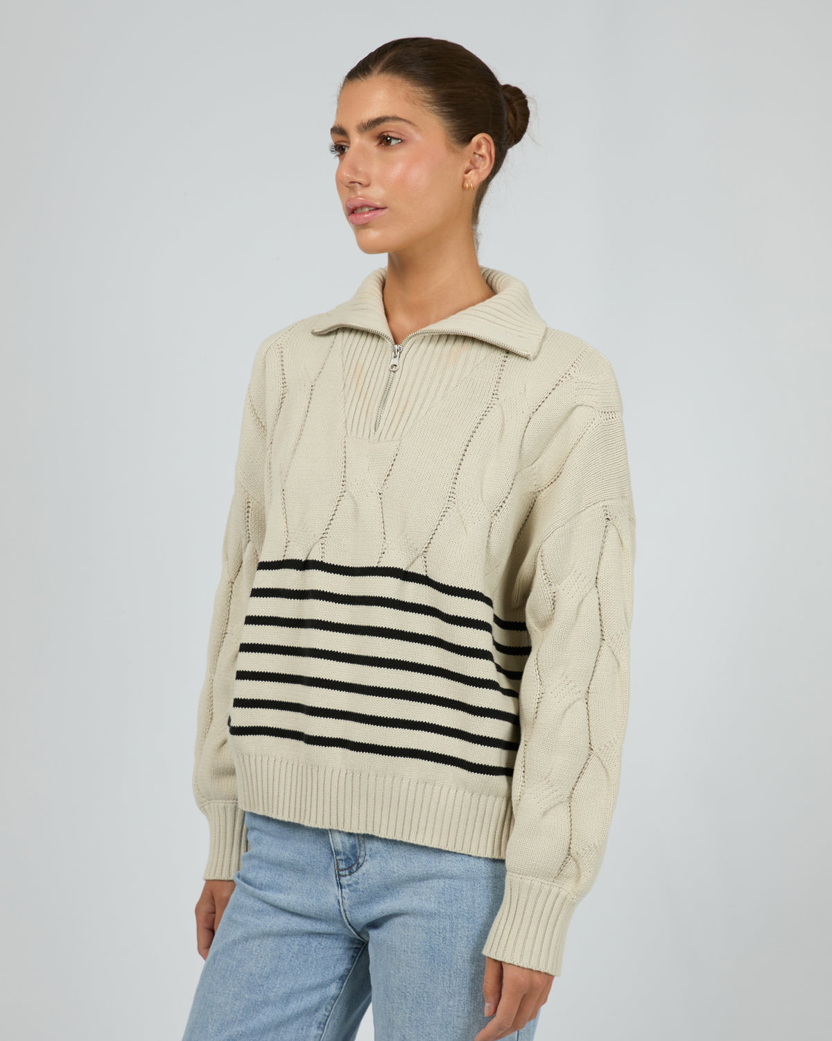 Astrid Quarter Zip Knit Natural