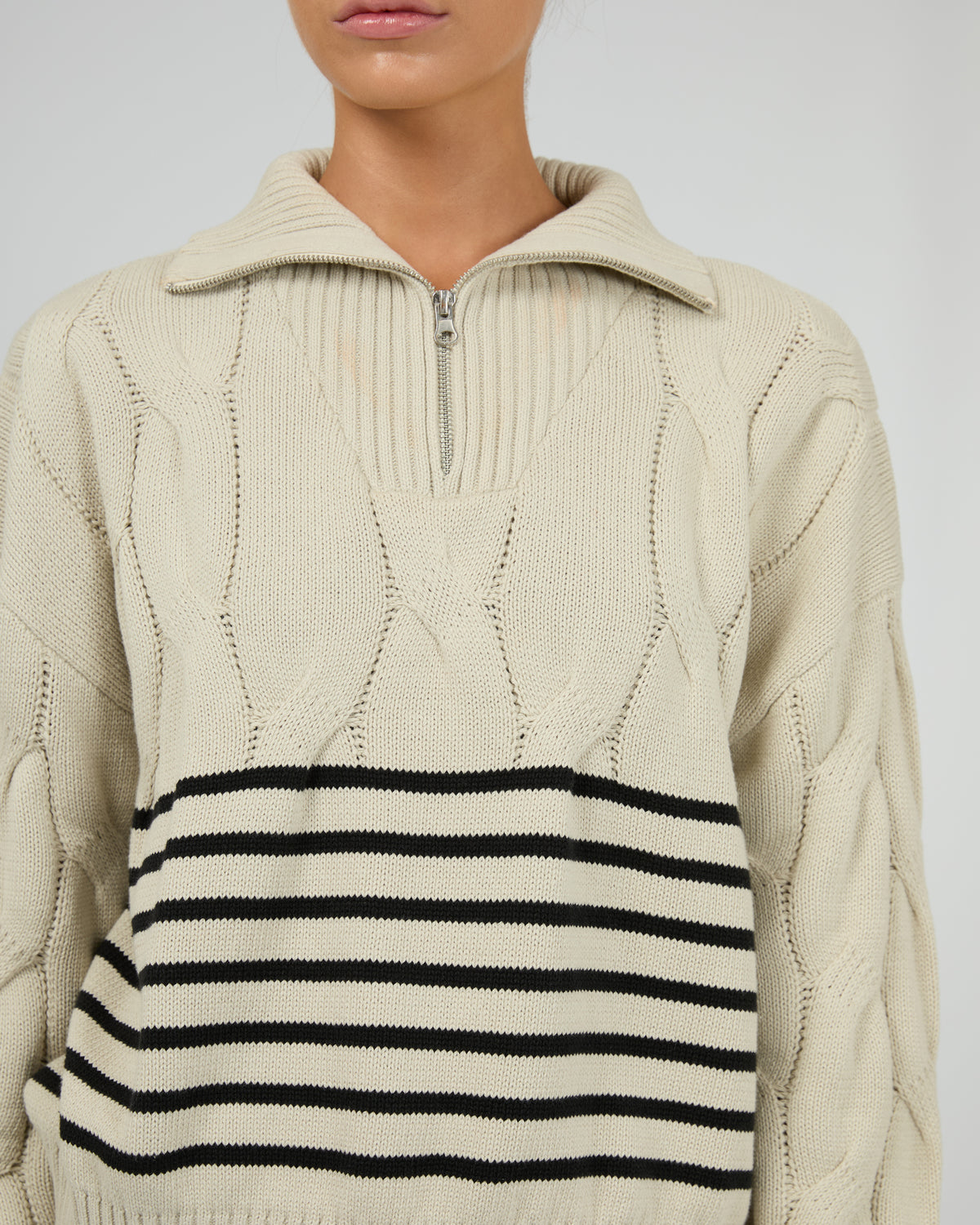 Astrid Quarter Zip Knit Natural