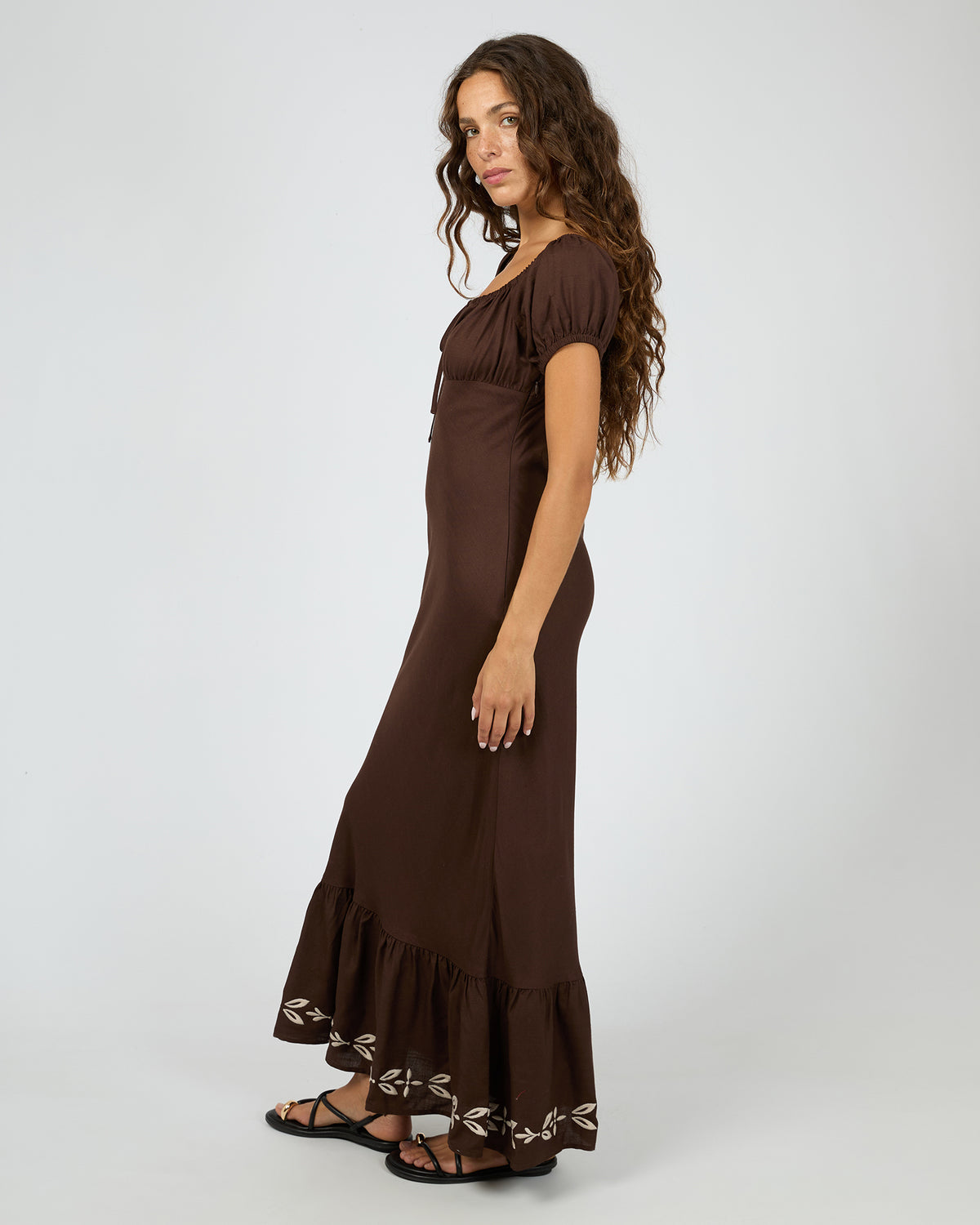 Flora Maxi Dress Brown