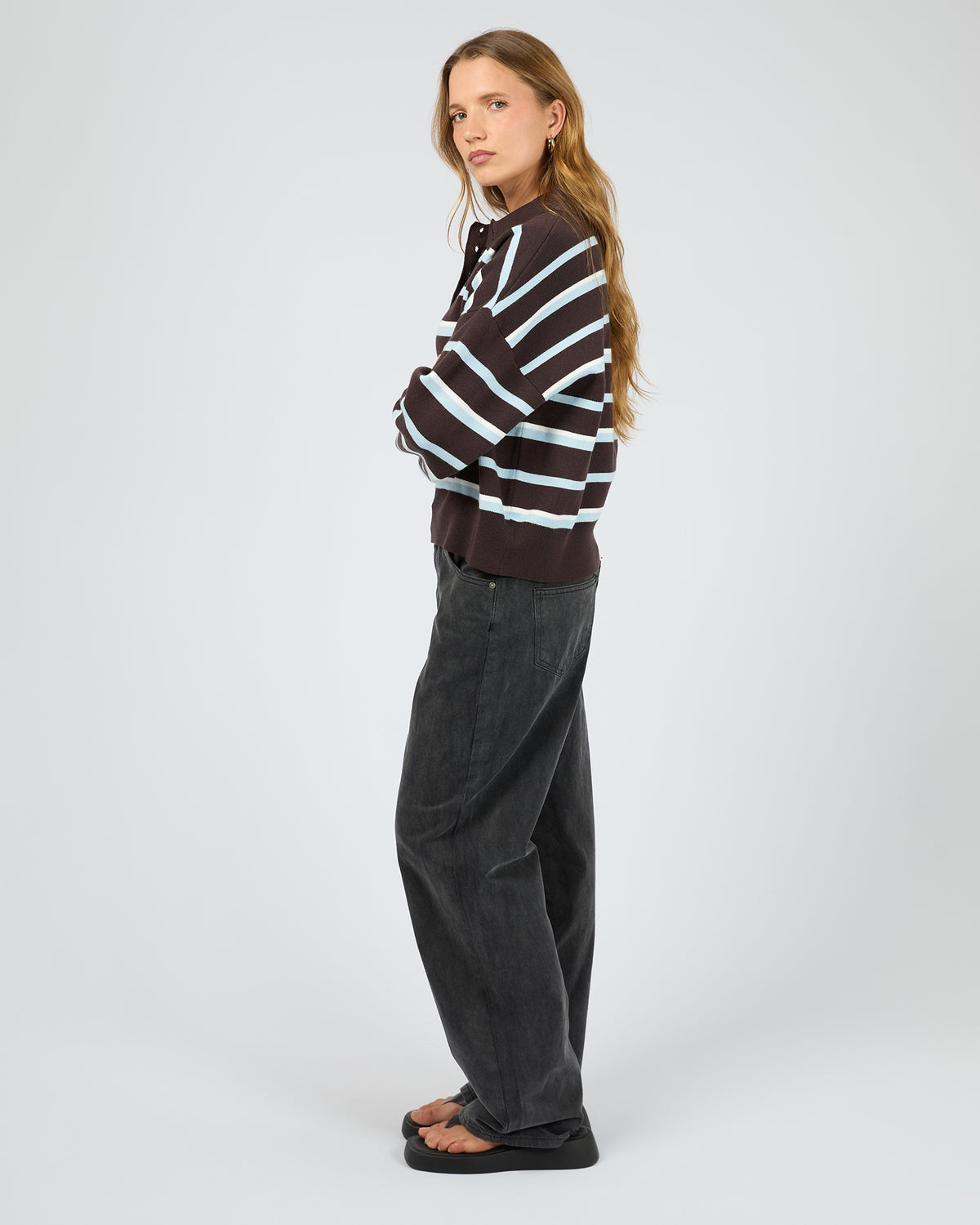 Anita Knit Polo Top Chocolate