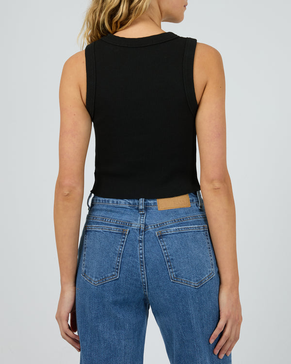 Pia Crop Tank Black - Edge Clothing