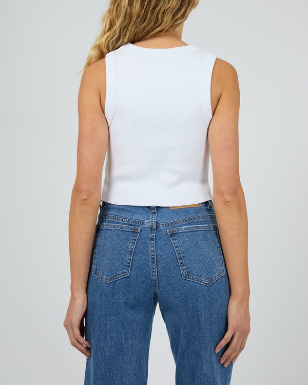 Pia Crop Tank White - Edge Clothing