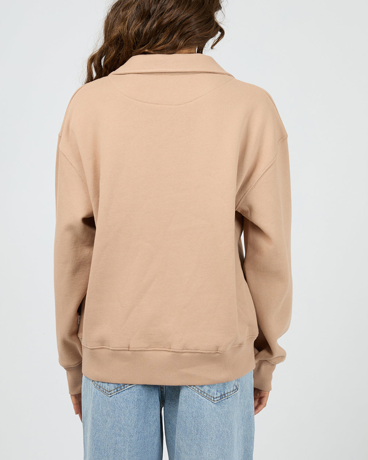 Silent Luxe 1/4 Zip Crew Taupe