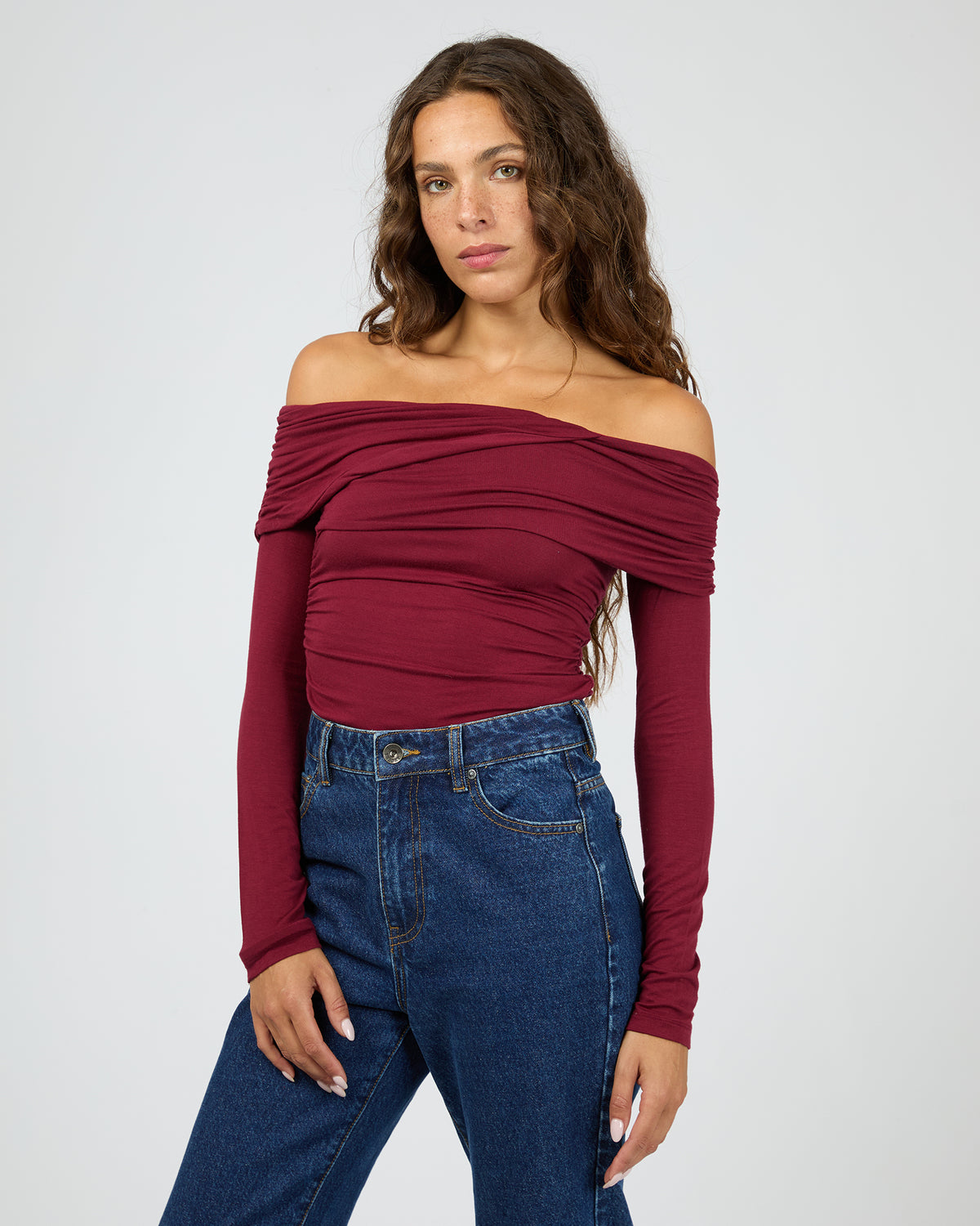 Cross Over Long Sleeve Cherry