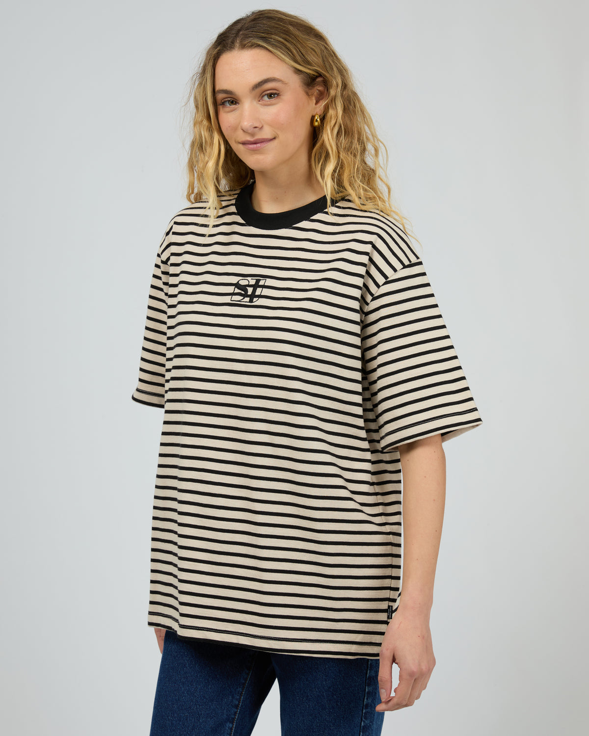 Silent Stripe S/S Tee Black