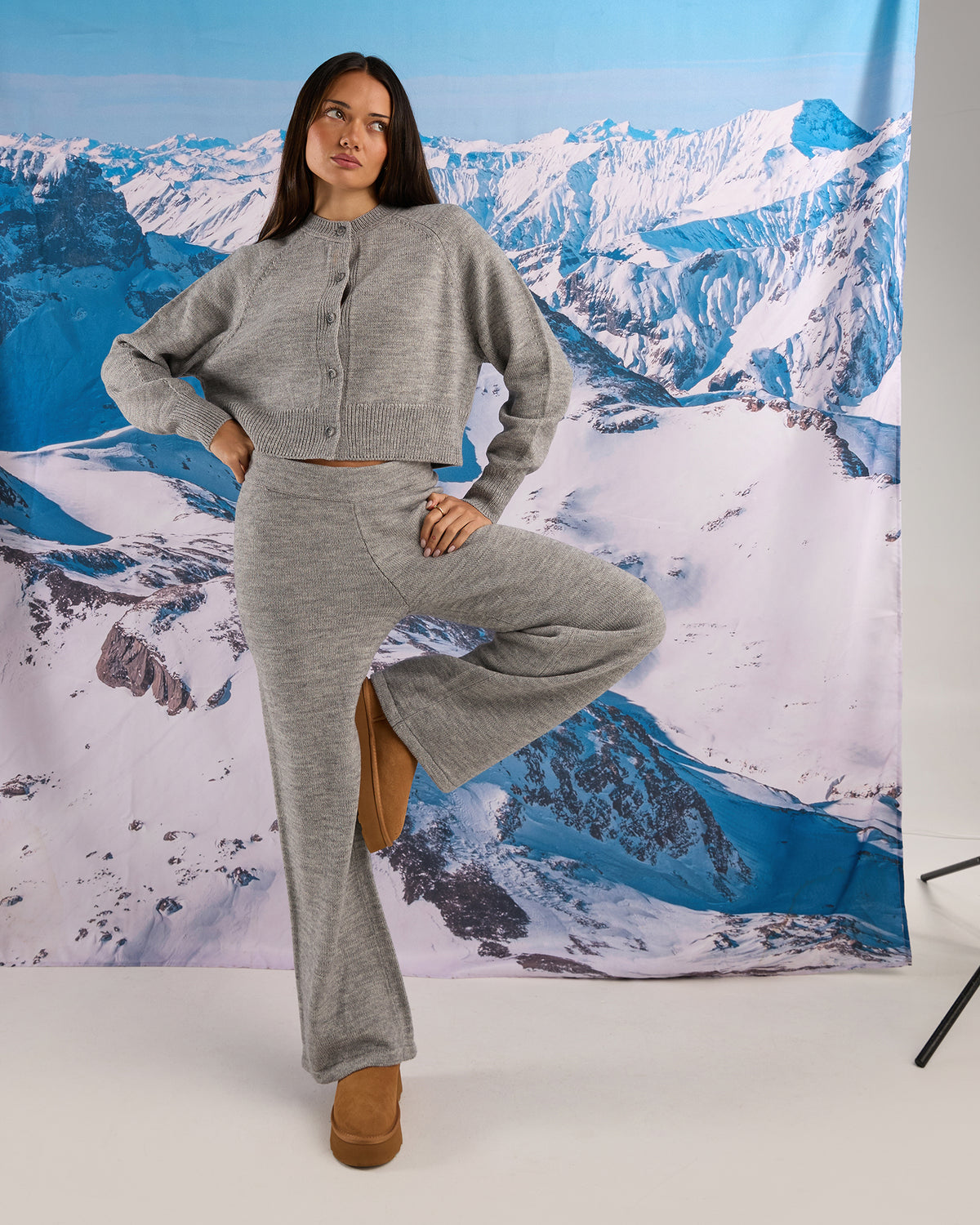 Lotus Knit Pant Grey Marle