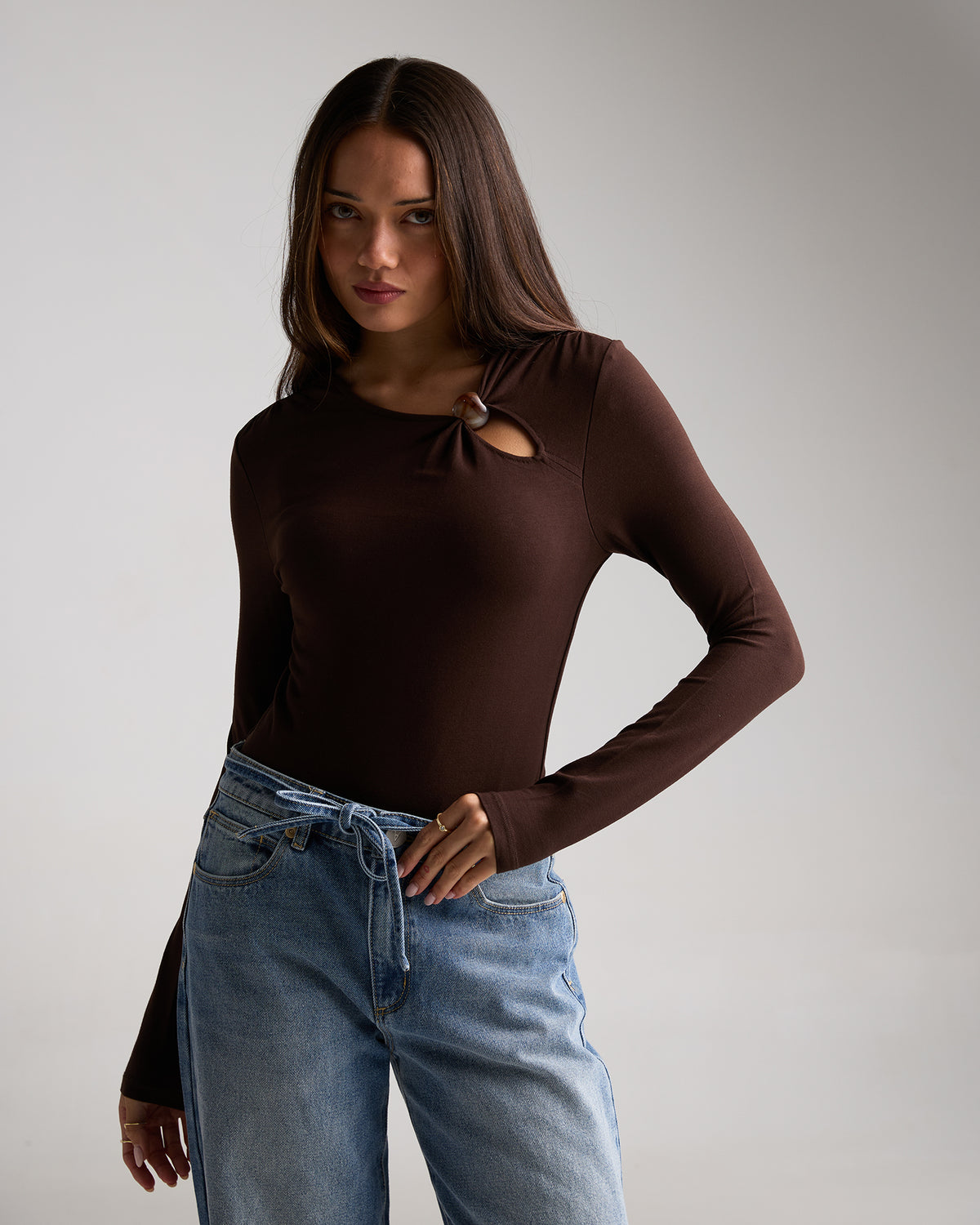 Atlas Long Sleeve Top Chocolate