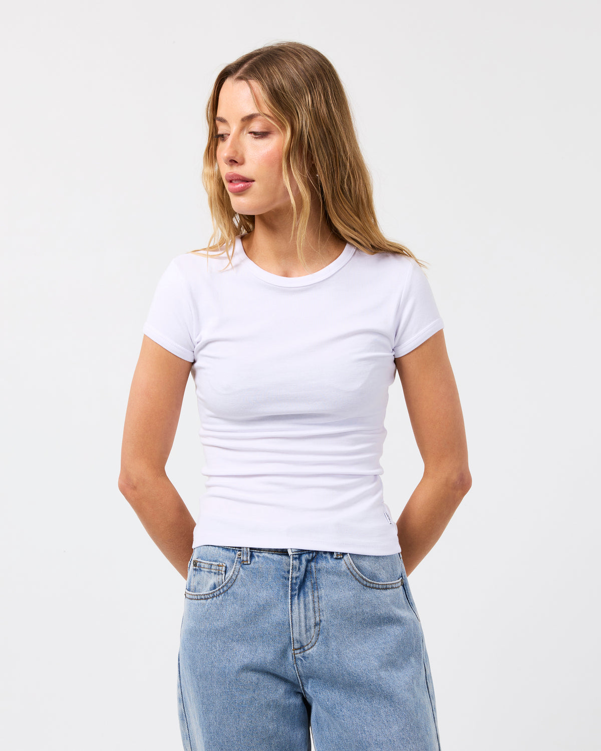 Luxe Rib Baby Tee White
