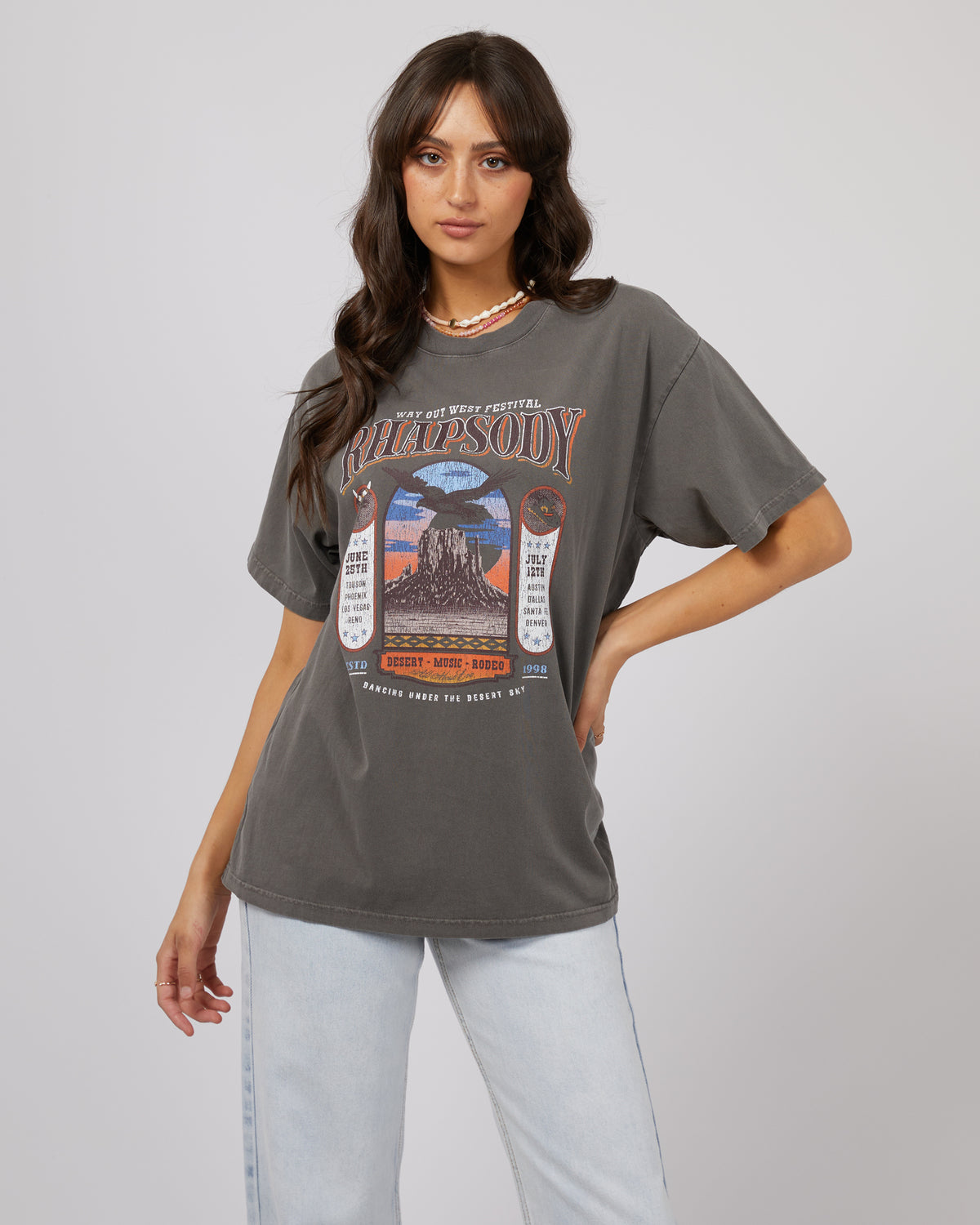 Sky Dance Oversized Tee Charcoal