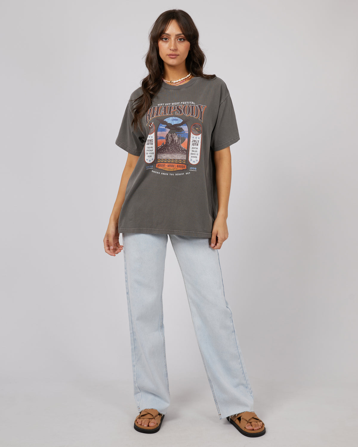Sky Dance Oversized Tee Charcoal
