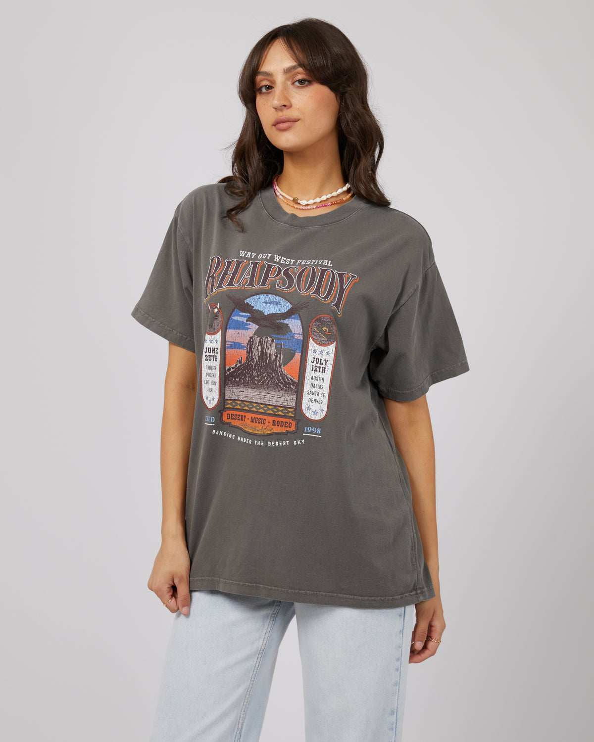 Sky Dance Oversized Tee Charcoal