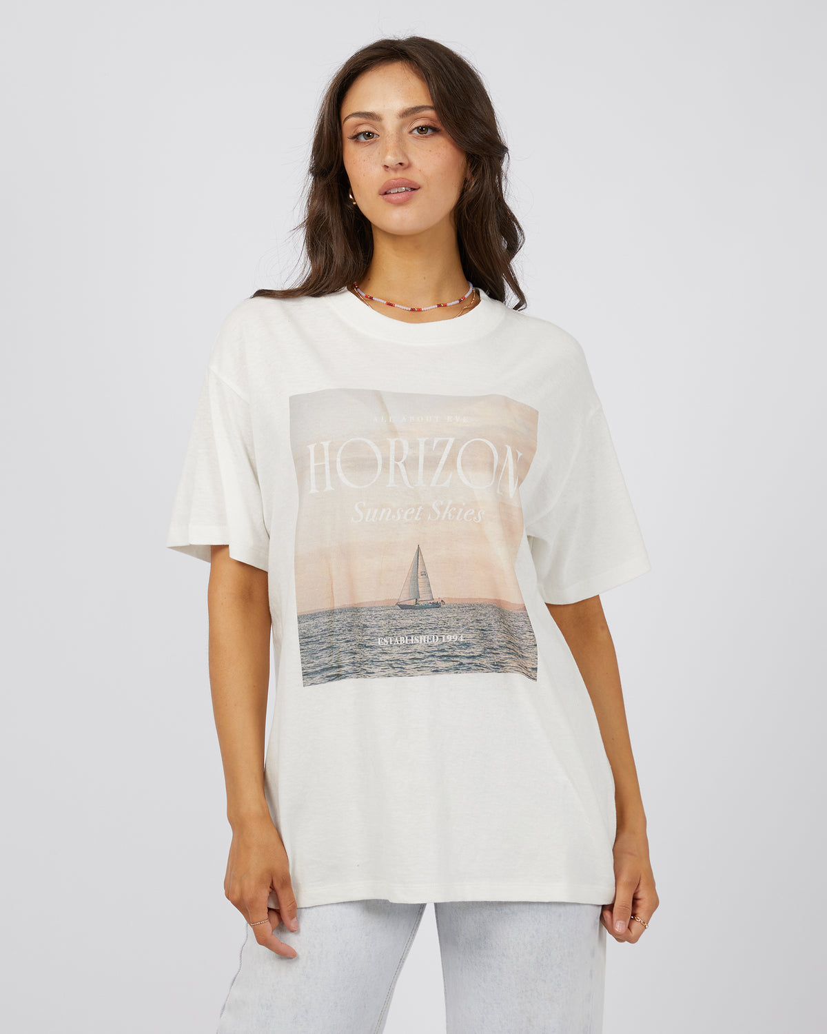 Horizon Oversized Tee Vintage White