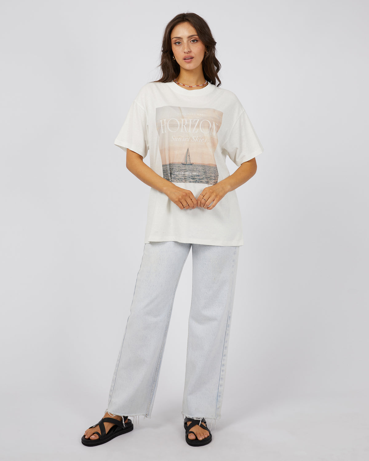 Horizon Oversized Tee Vintage White