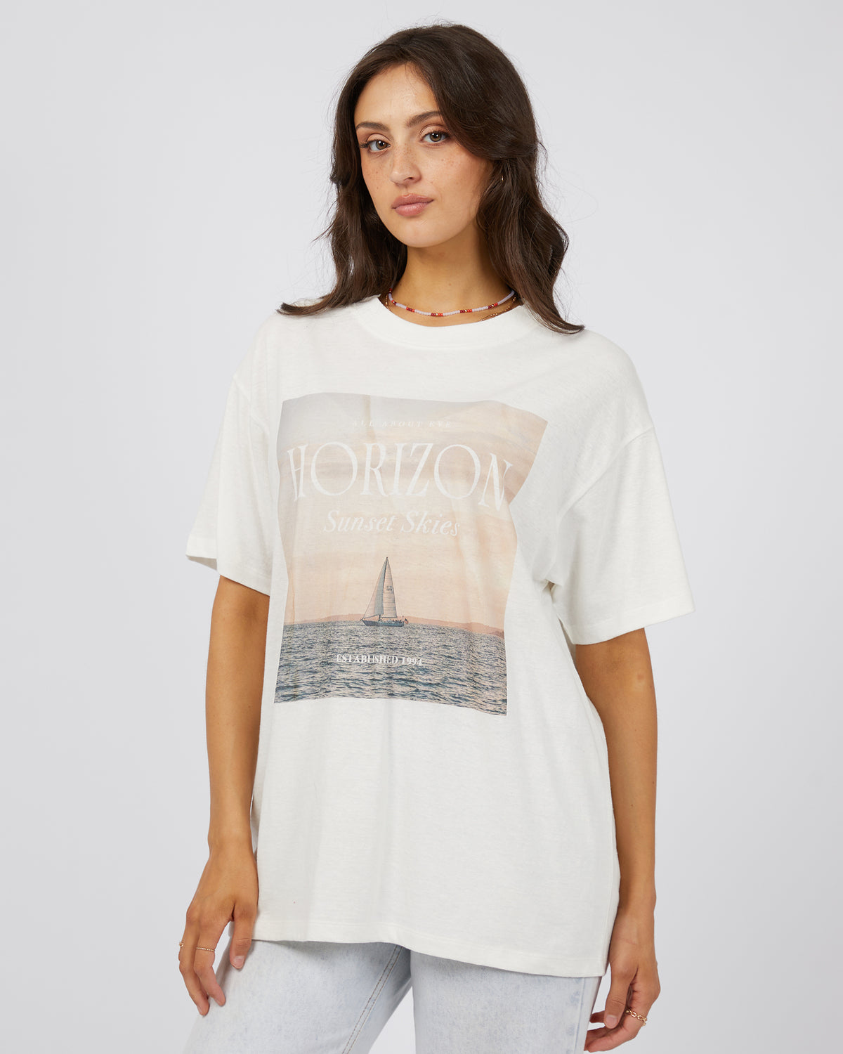 Horizon Oversized Tee Vintage White