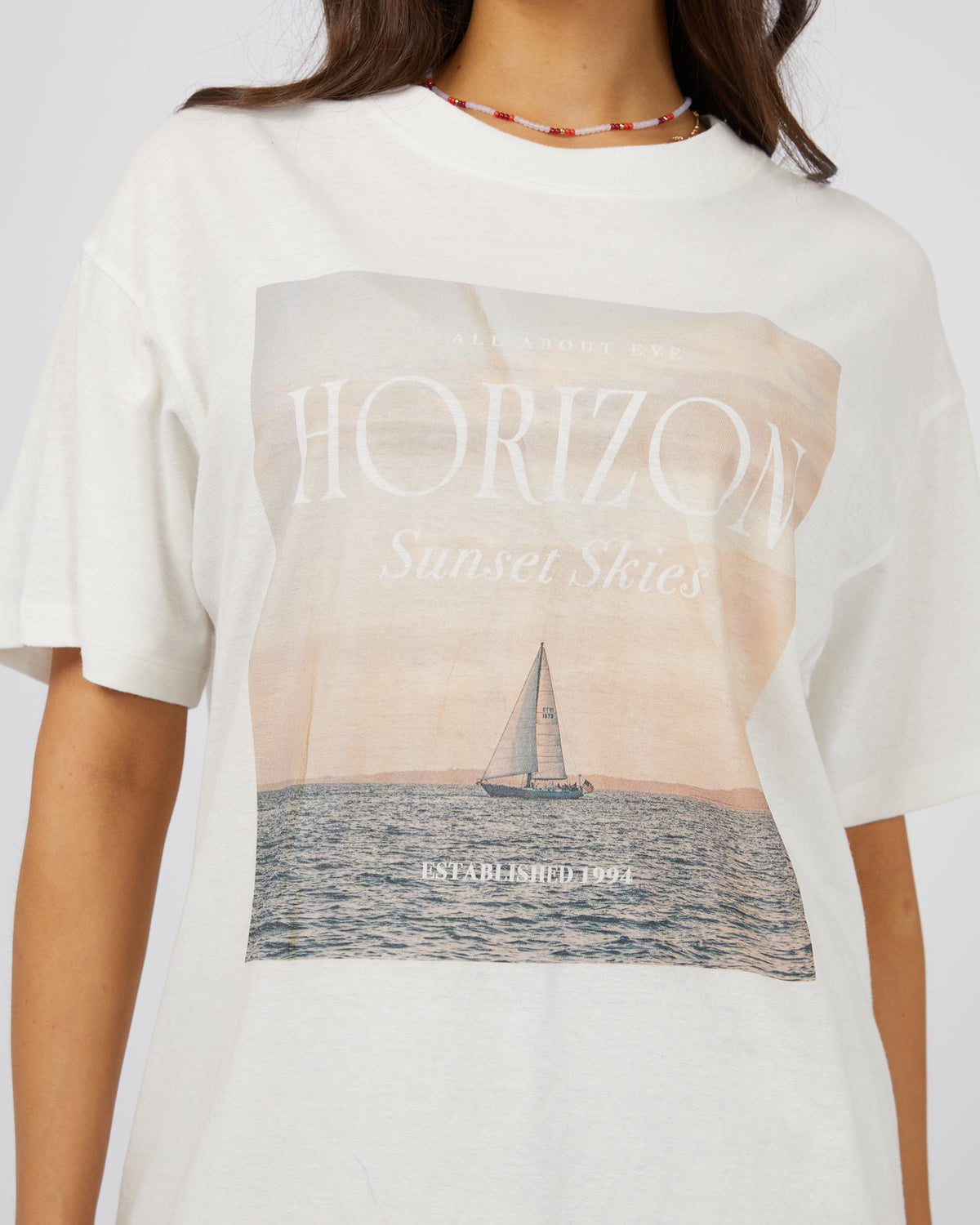 Horizon Oversized Tee Vintage White