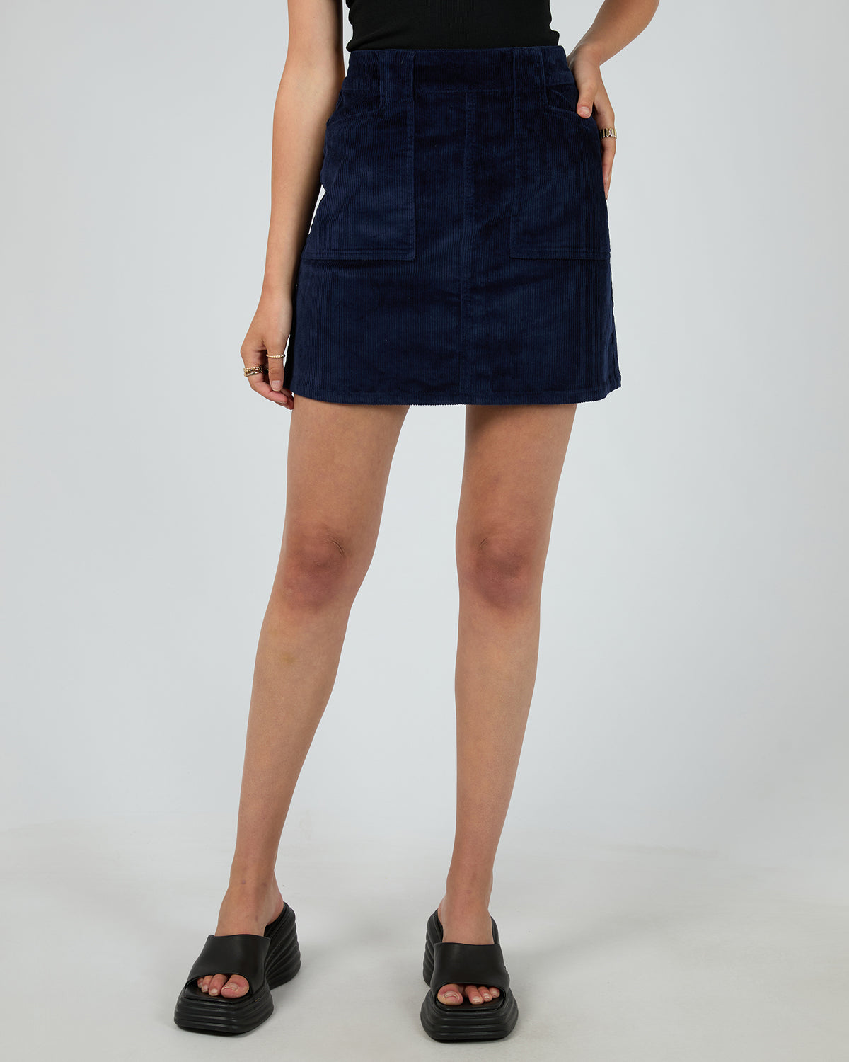 Gaia Cord Mini Skirt Navy