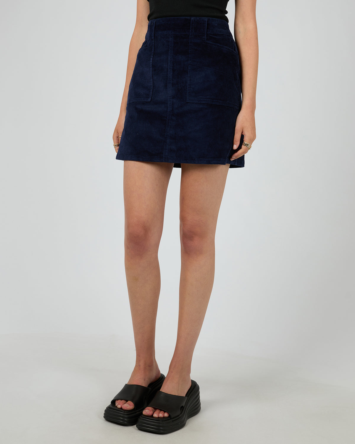 Gaia Cord Mini Skirt Navy