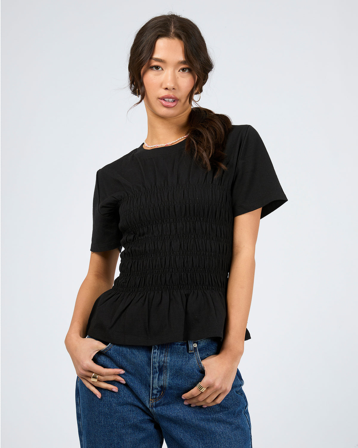 Lipa Ruched Top Black