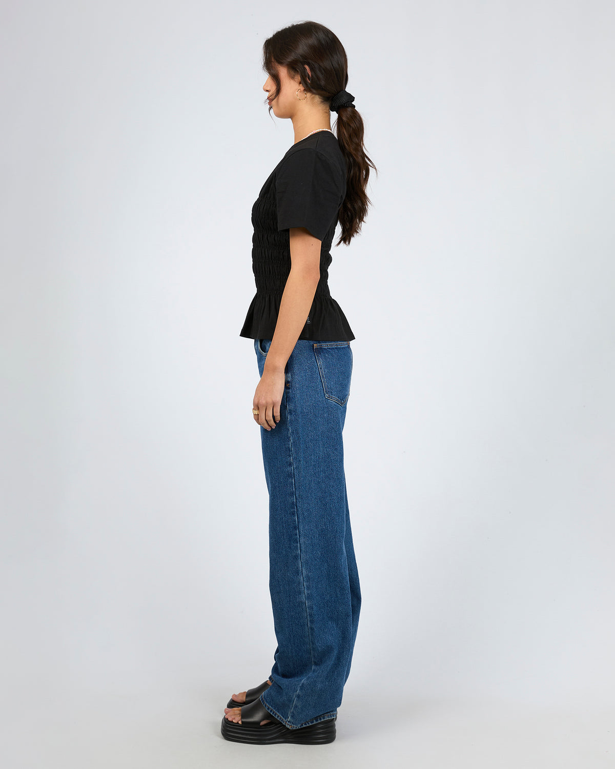 Lipa Ruched Top Black
