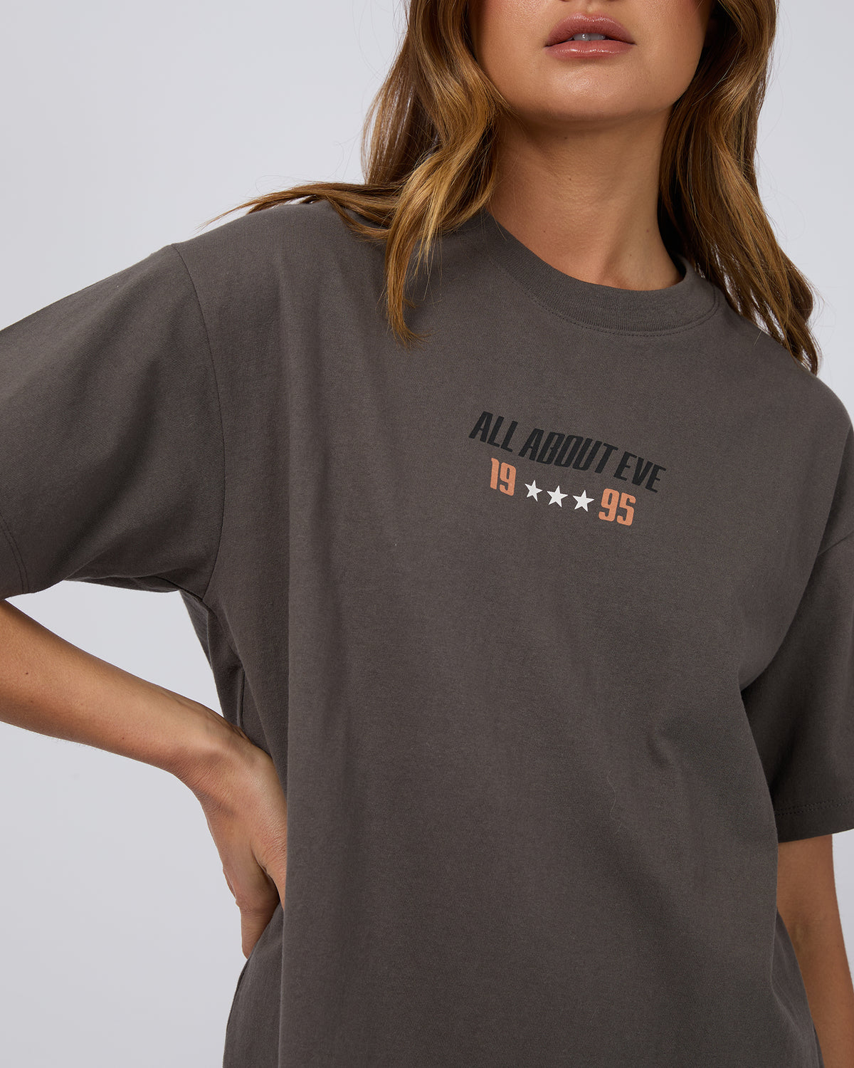 Performance Oversized Tee Charcoal