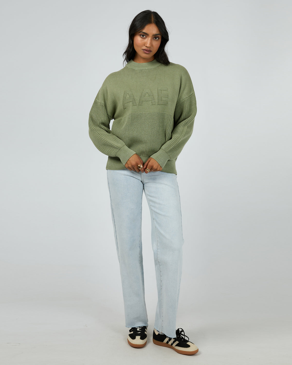 Vital Washed Knit Crew Khaki