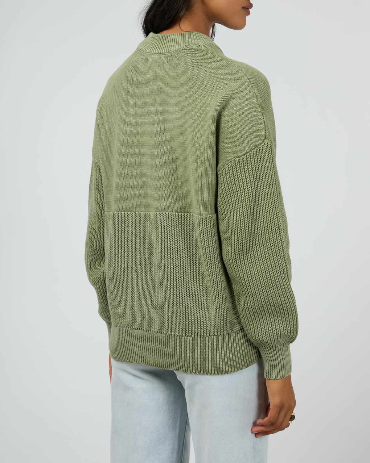 Vital Washed Knit Crew Khaki