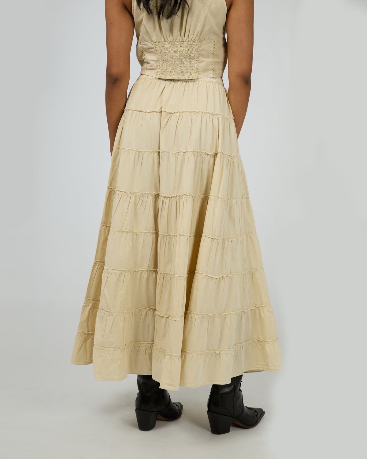 Sadie Tiered Maxi Skirt Vanilla