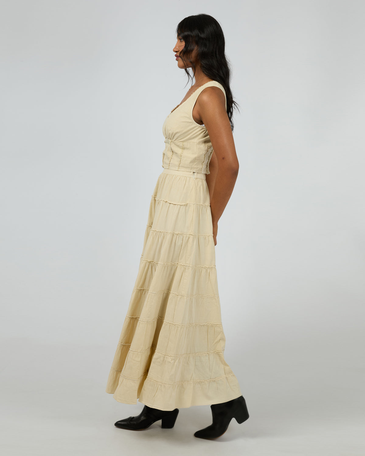 Sadie Tiered Maxi Skirt Vanilla