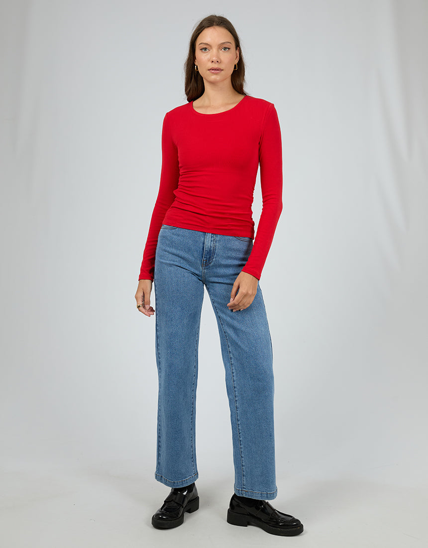 Kylie Long Sleeve Top Scarlet
