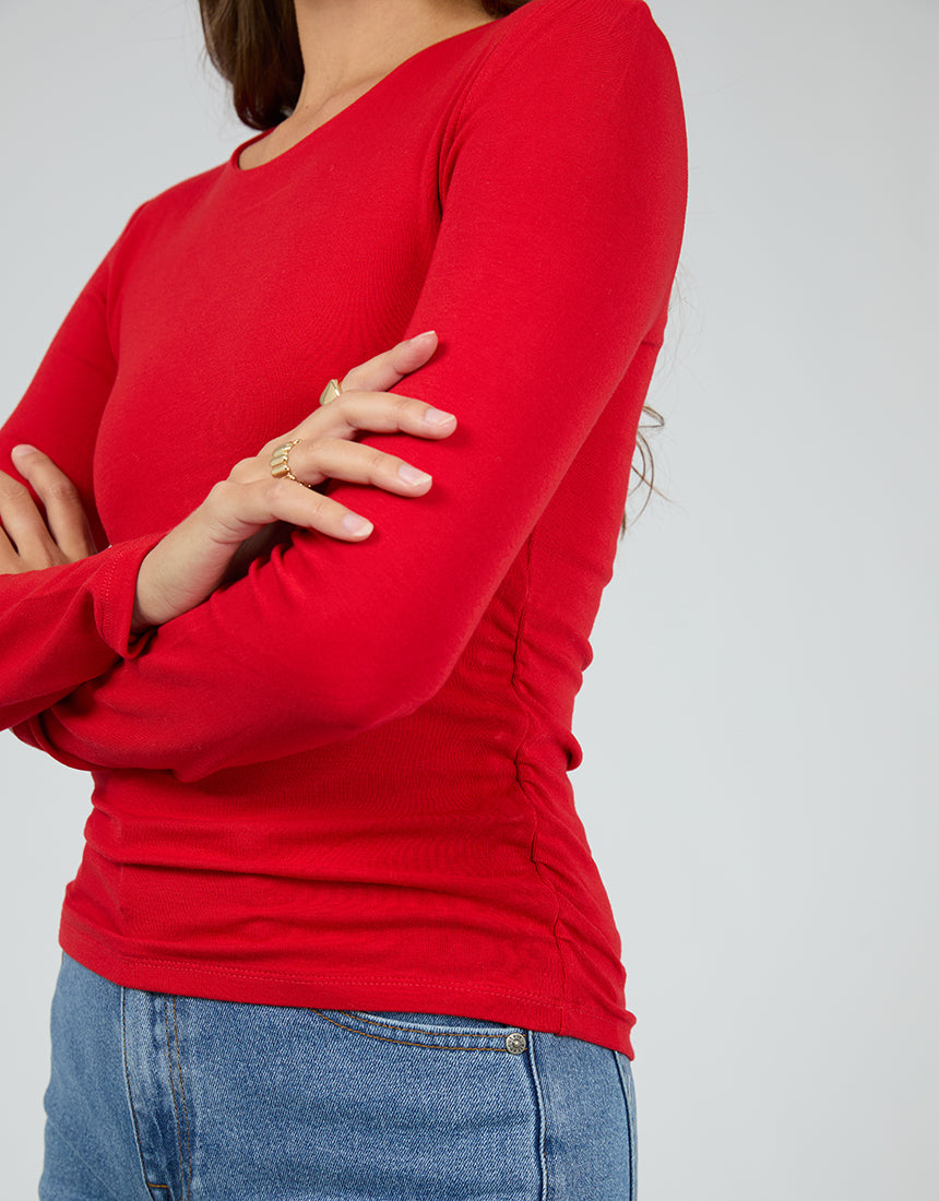 Kylie Long Sleeve Top Scarlet