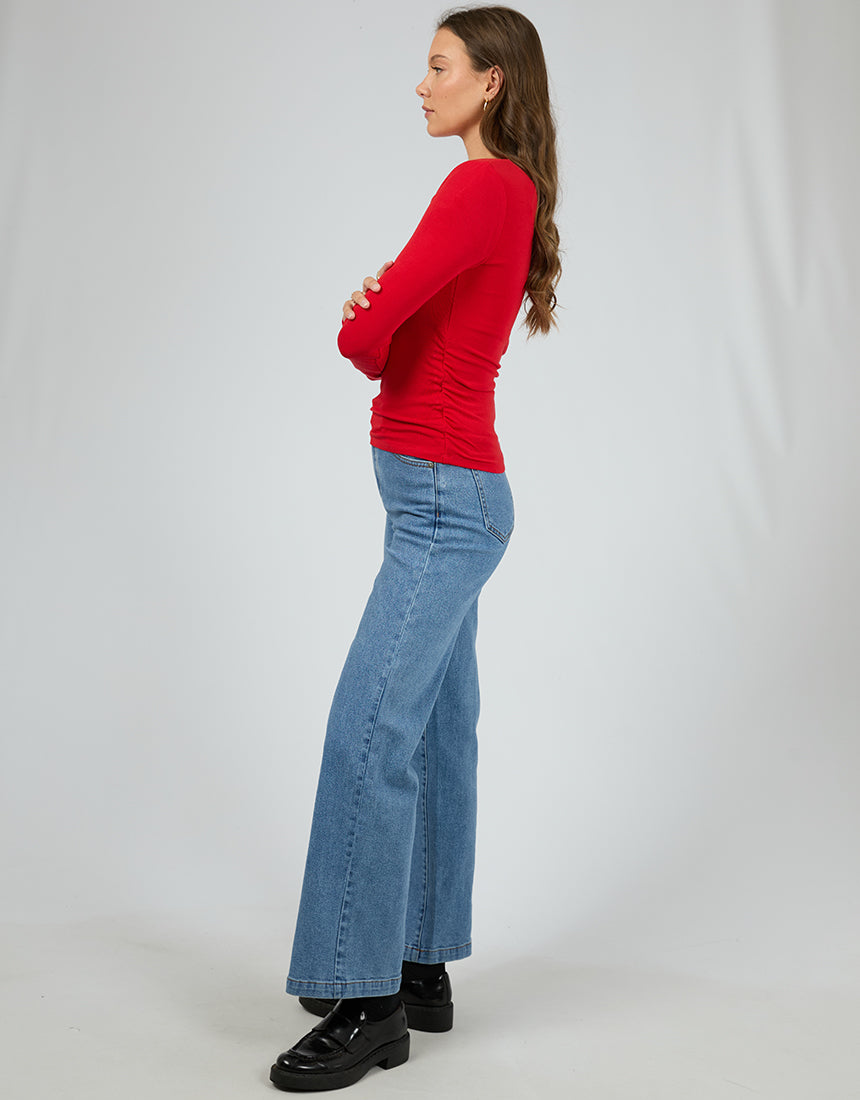 Kylie Long Sleeve Top Scarlet
