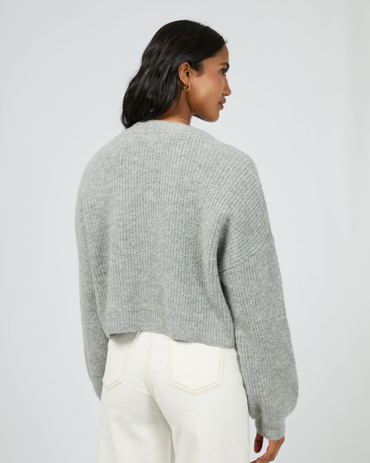 Selena Knit Cardi Grey Marle