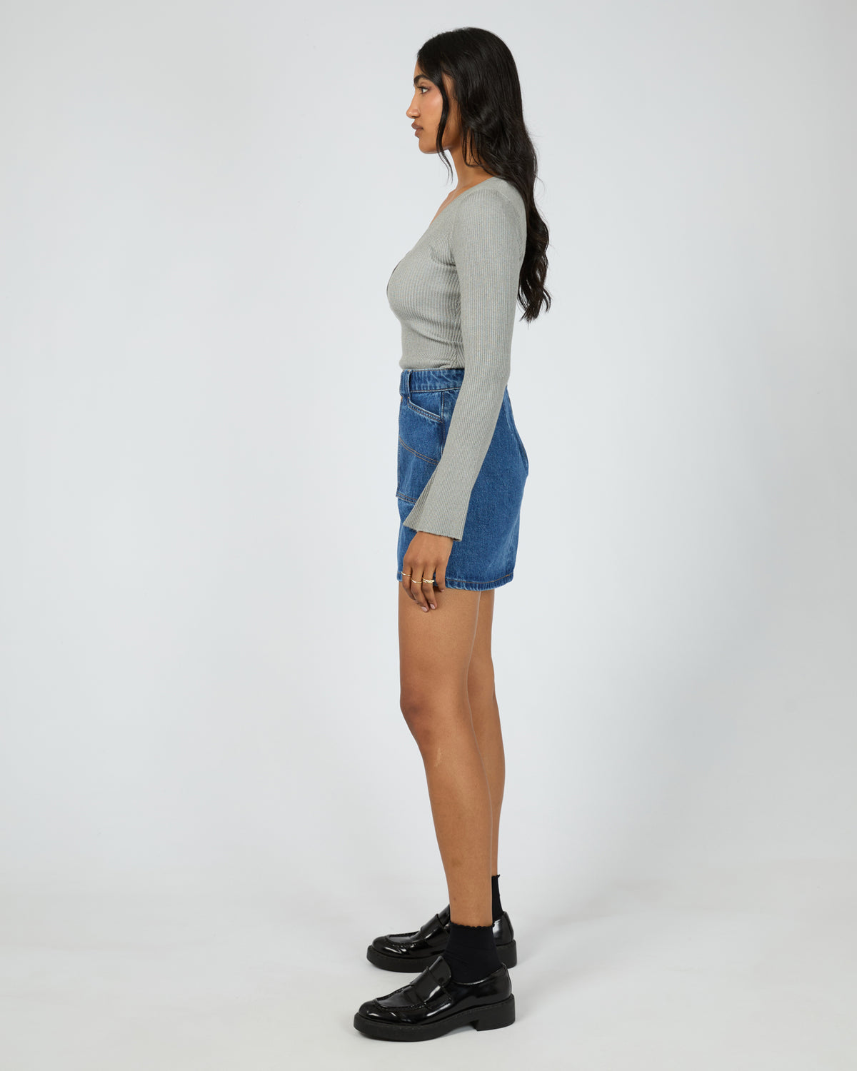 Darcie Knit Top Grey Marle