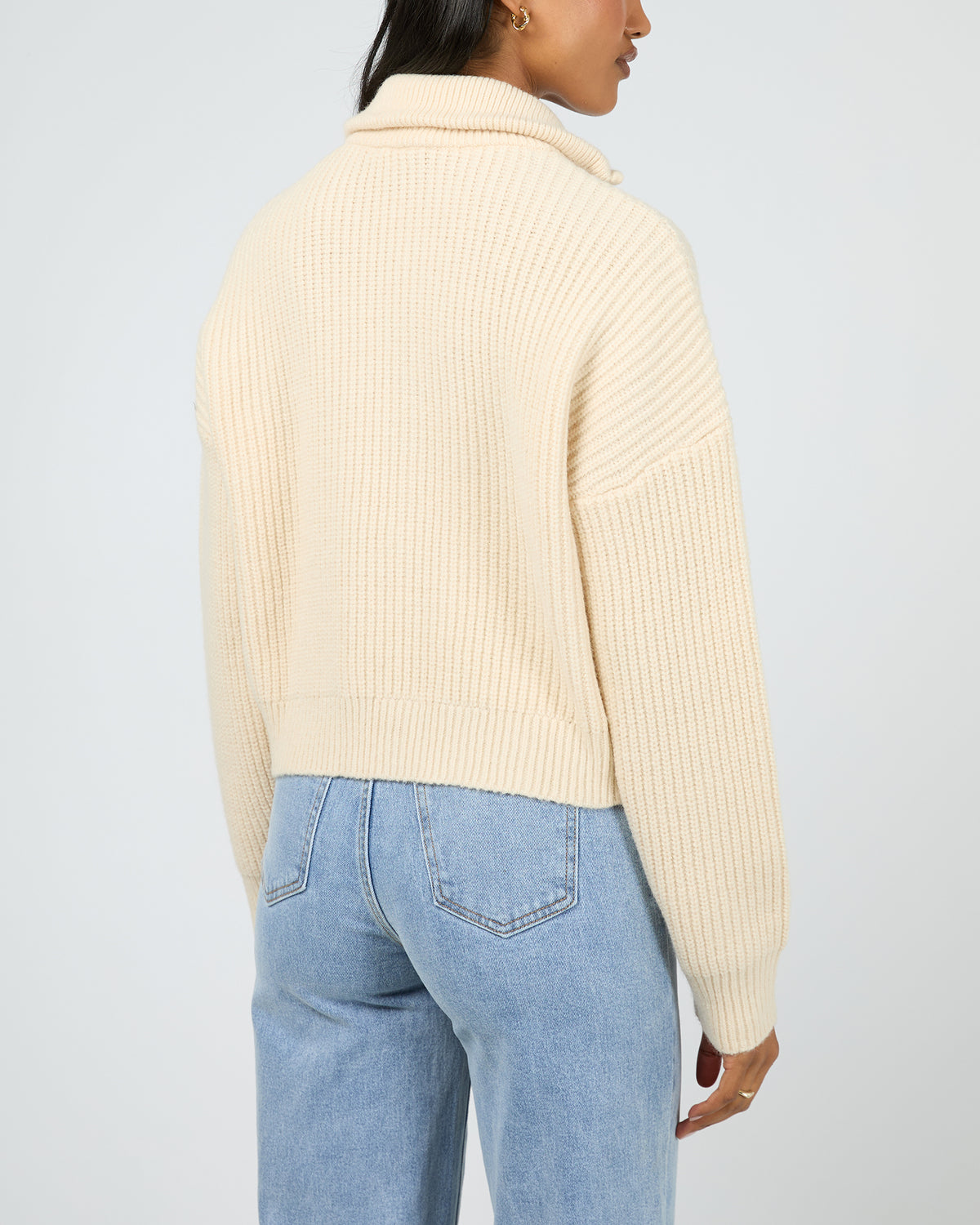 Bridie Knit Zip Through Vanilla