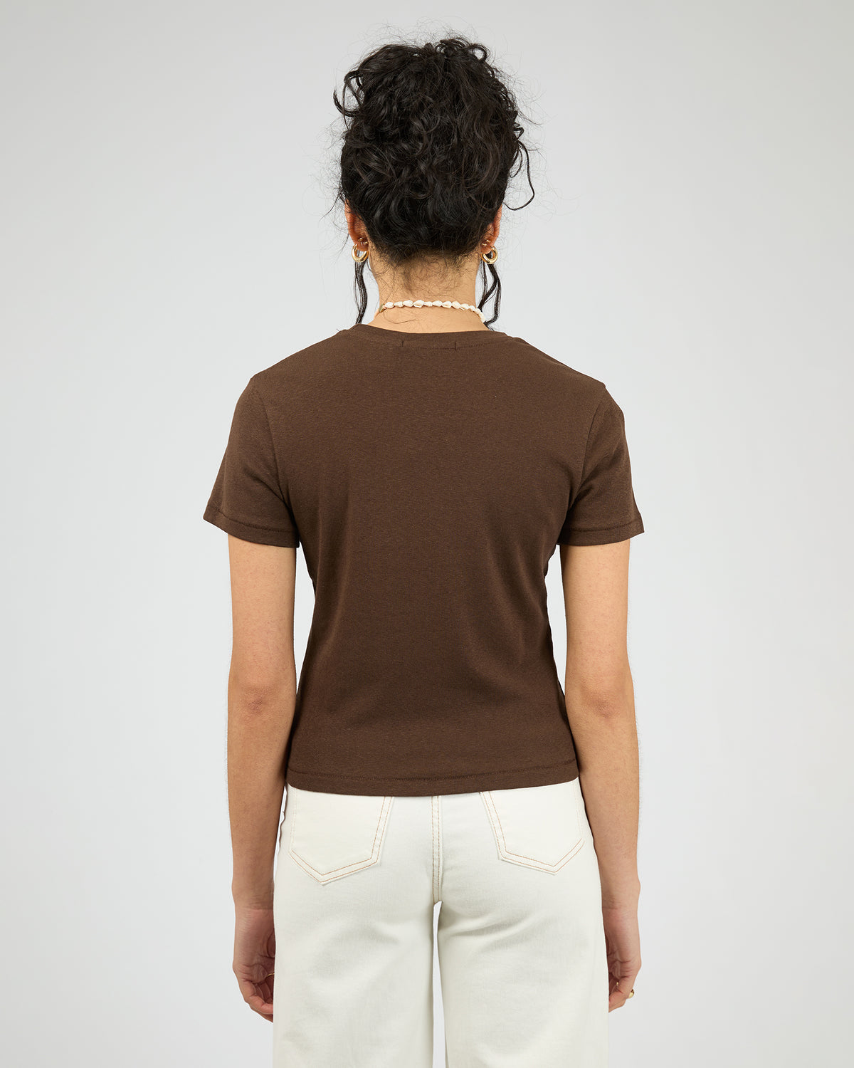 Clover Baby Tee Brown