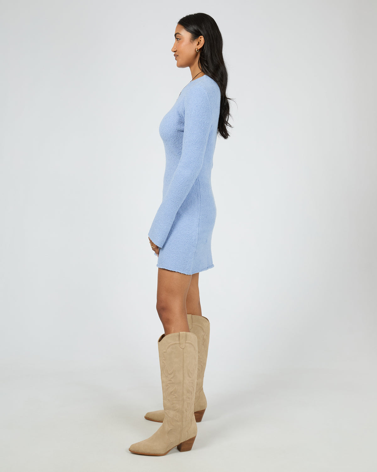 River Knit Mini Dress Vintage Blue