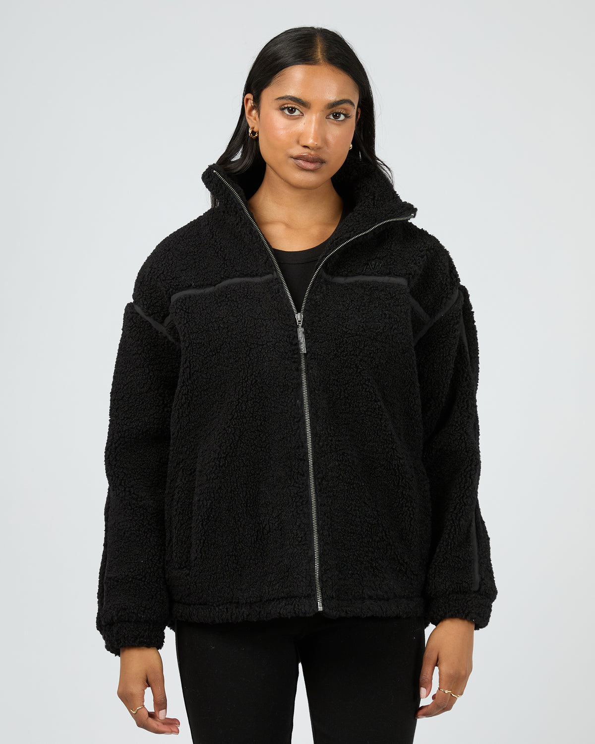 Newport Zip Thru Teddy Black