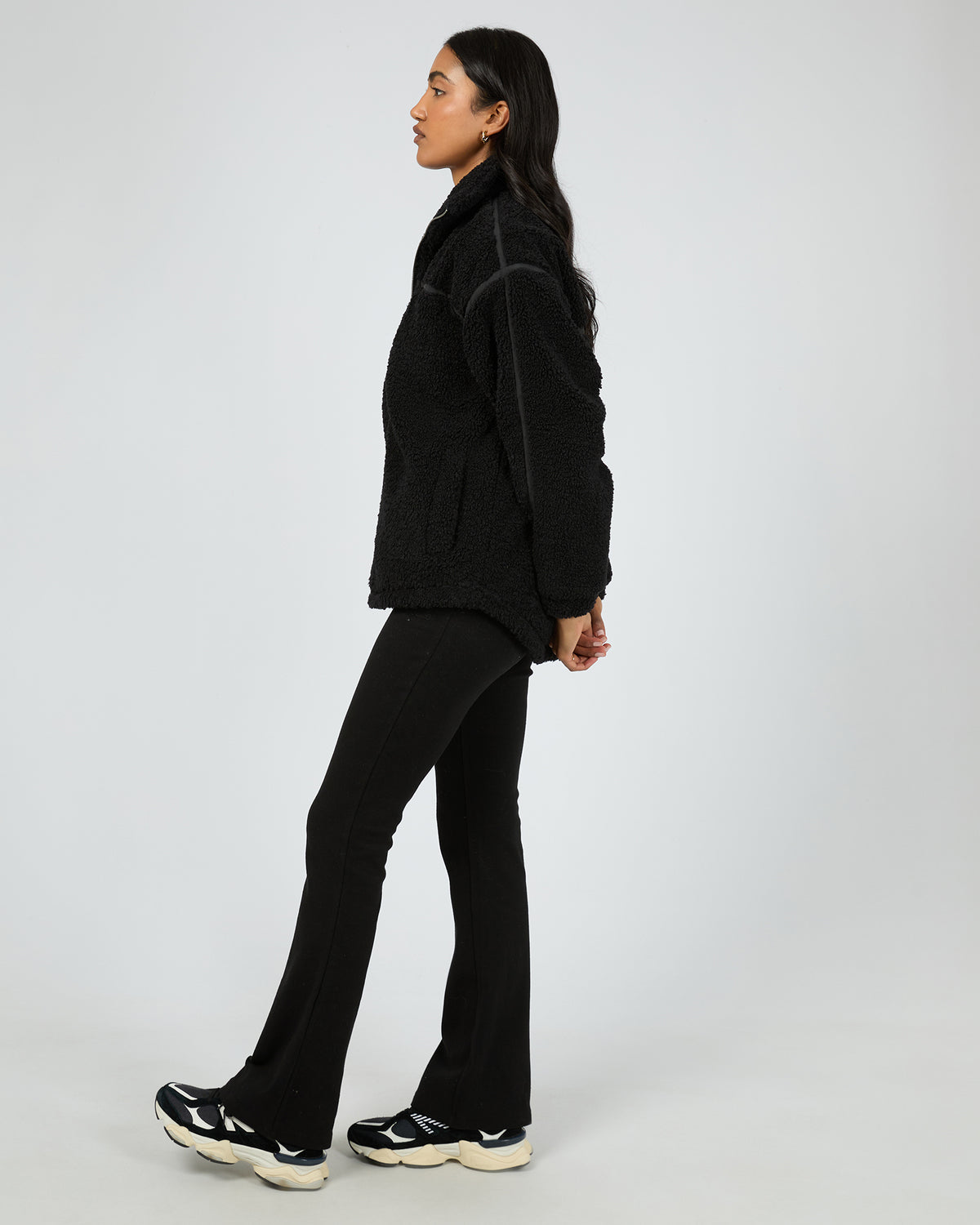 Newport Zip Thru Teddy Black