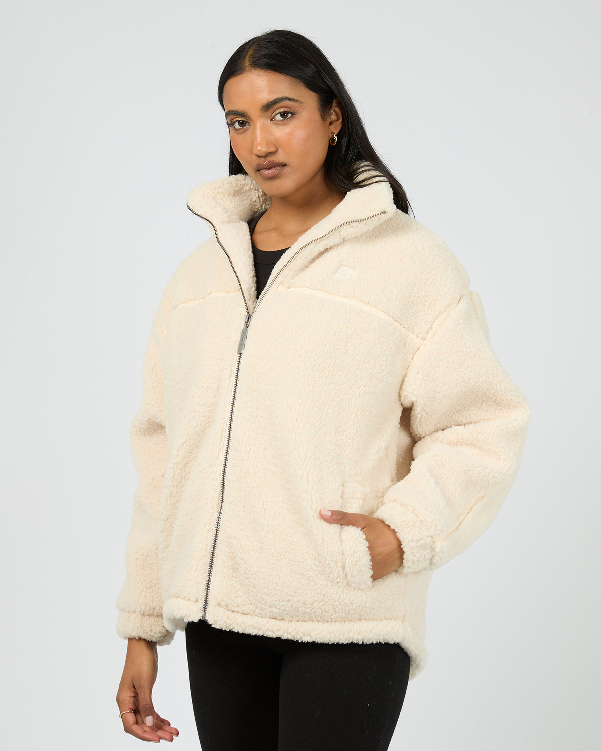 Newport Zip Thru Teddy Natural