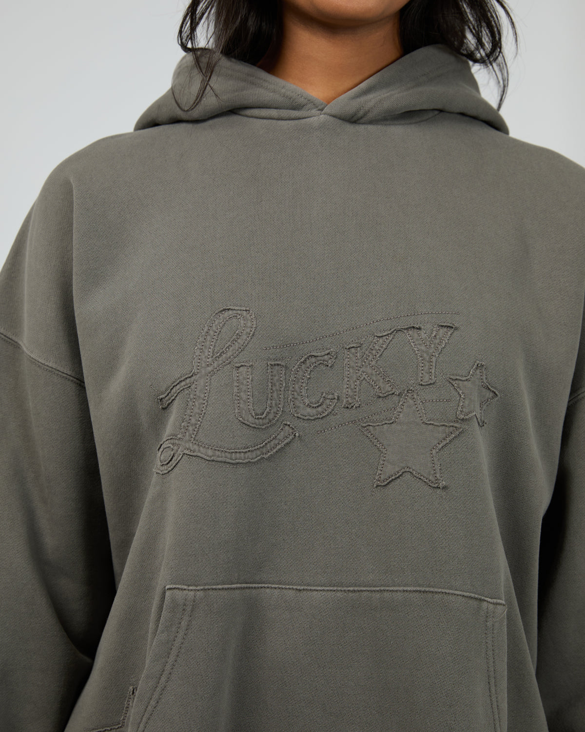 Lucky Star Relaxed Hoodie Charcoal