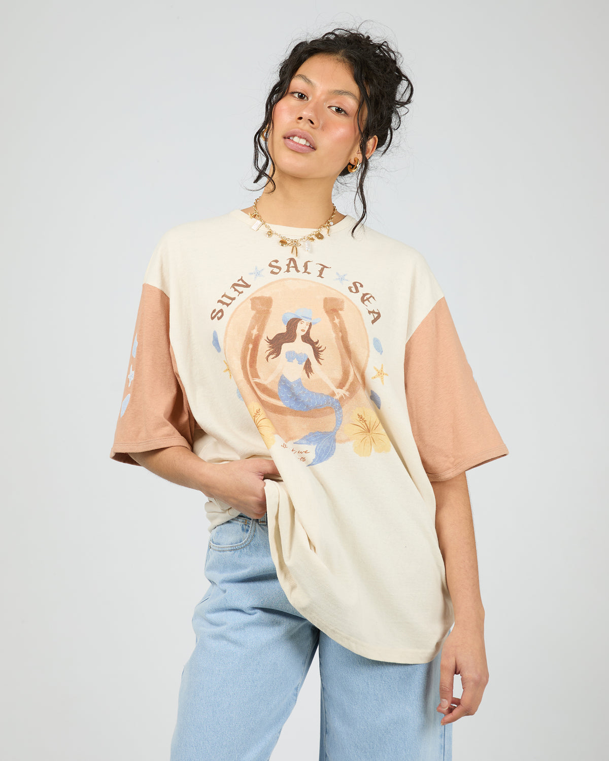 Sun Salt Sea Oversized Tee Vanilla
