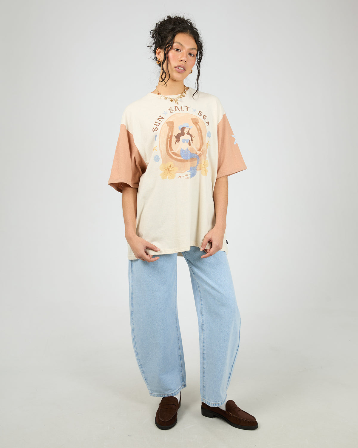 Sun Salt Sea Oversized Tee Vanilla