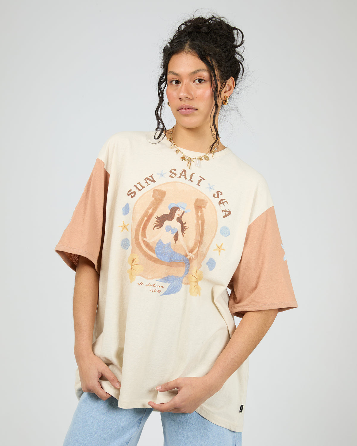 Sun Salt Sea Oversized Tee Vanilla